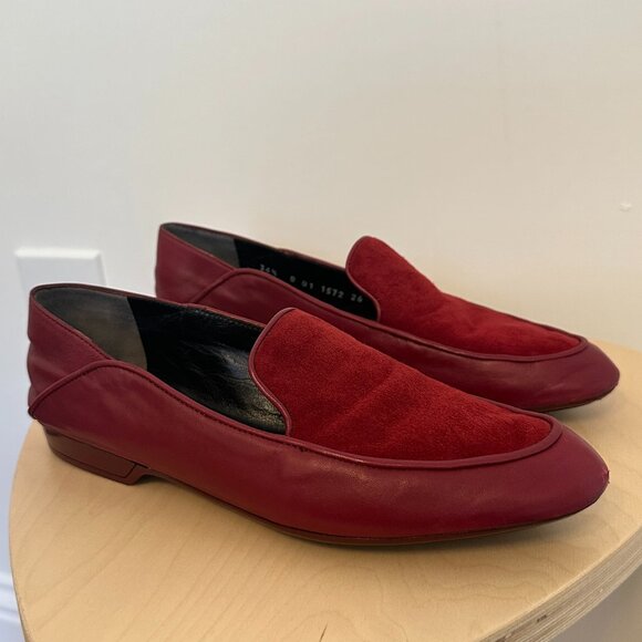 Robert Clergerie red suede loafers - Picture 1 of 4